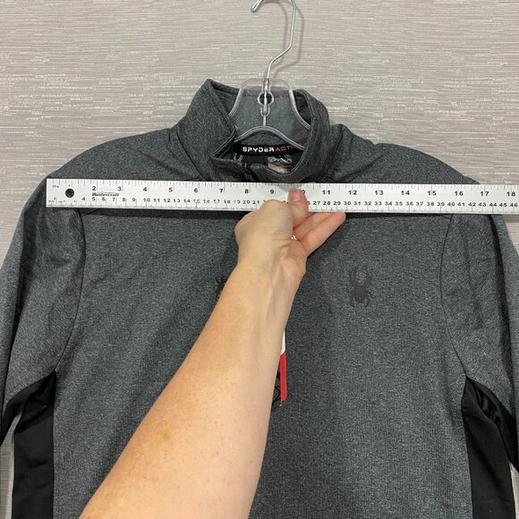 SPYDER 1/4 Zip Pullover Shirt Mens Small Grey Base Layer Quick Dry - Picture 11 of 13
